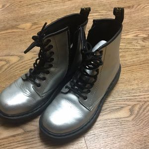 silver doc martens